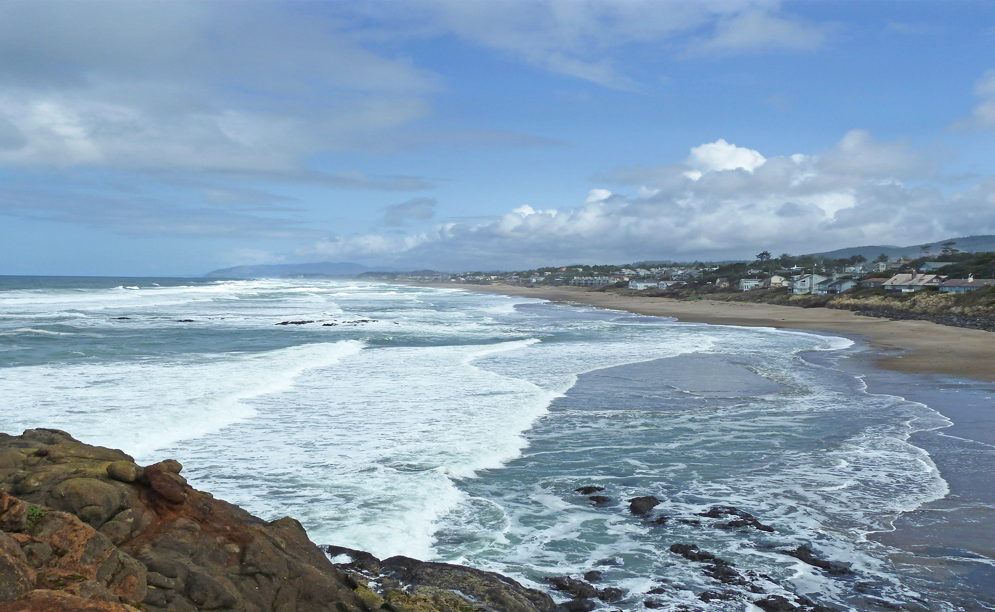 A view of the ocean from above.